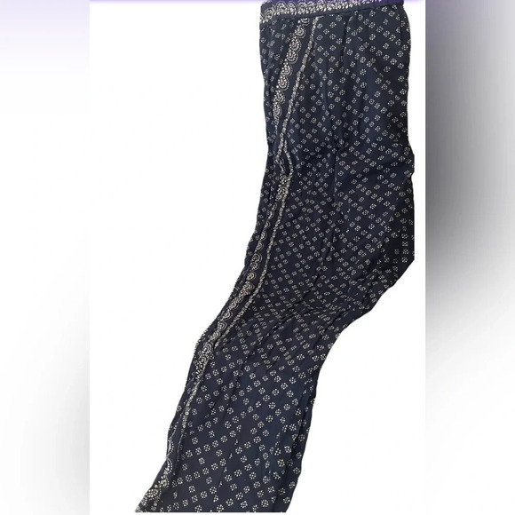 Joie blue and white print wide leg pants, size Large - Picture 1 of 5